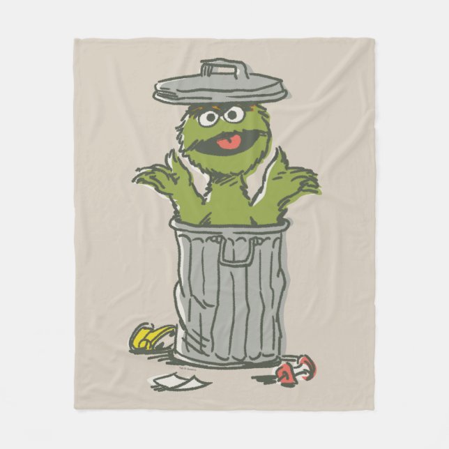 Oscar der Griesgram Vintage Fleecedecke (Vorderseite)