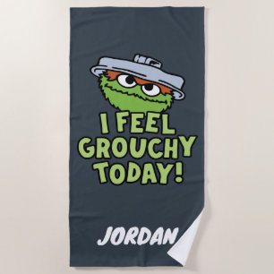 Oscar der Grouch I Feel Grouchy Name hinzufüge Strandtuch