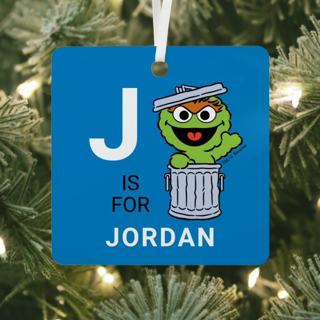 Oscar der Grouch | Personalisierter Name mit Foto Ornament Aus Metall (InSitu)