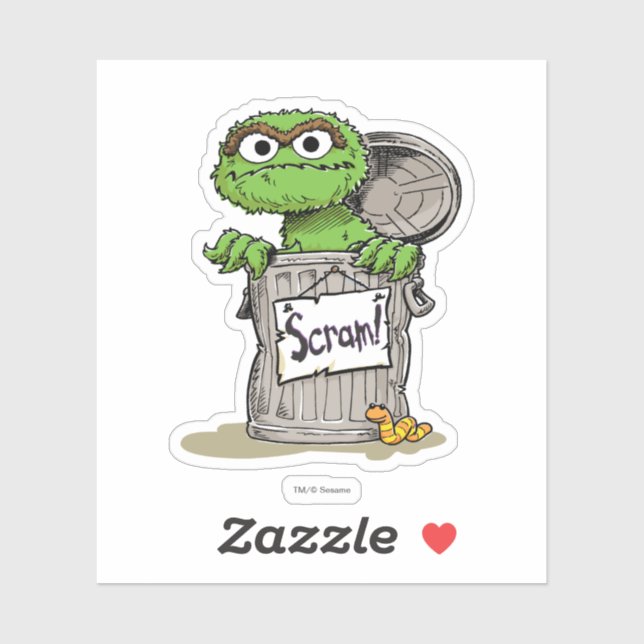 Oscar der Grouch Scram Aufkleber (Blatt)