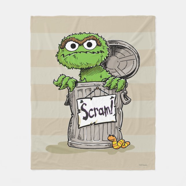Oscar der Grouch Scram Fleecedecke (Vorderseite)