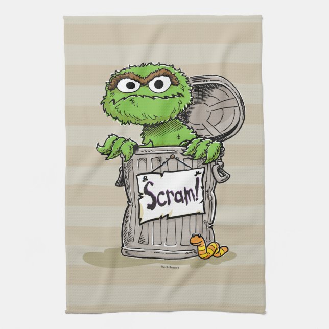 Oscar der Grouch Scram Geschirrtuch (Vertikal)