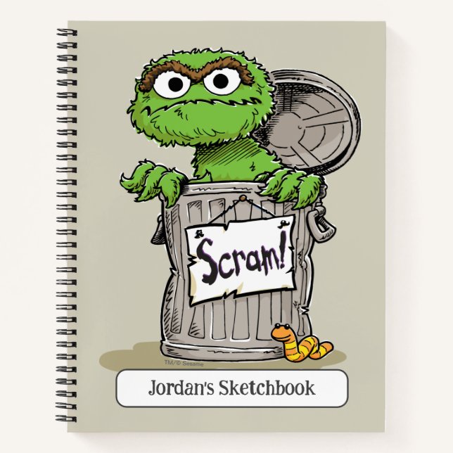 Oscar der Grouch Scram Zeichnend Notizbuch (Vorderseite)