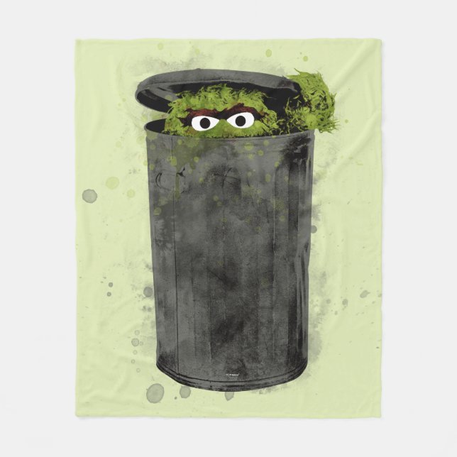 Oscar der Grouch | Trend Wasserfarbe Fleecedecke (Vorderseite)