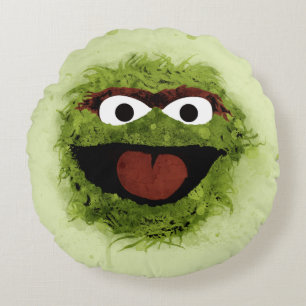Oscar der Grouch   Trend Wasserfarbe Rundes Kissen