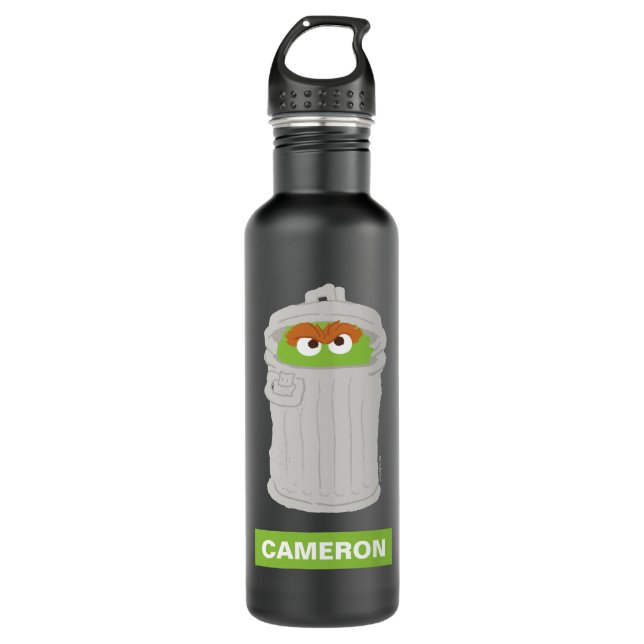 Oscar der Grouch und seine Mülleimer können | Name Edelstahlflasche (Vorderseite)