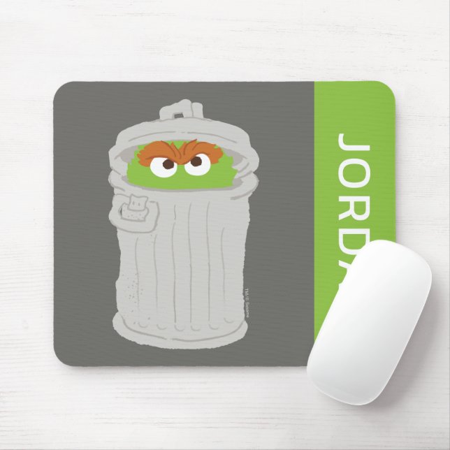 Oscar der Grouch und seine Mülleimer können | Name Mousepad (Mit Mouse)
