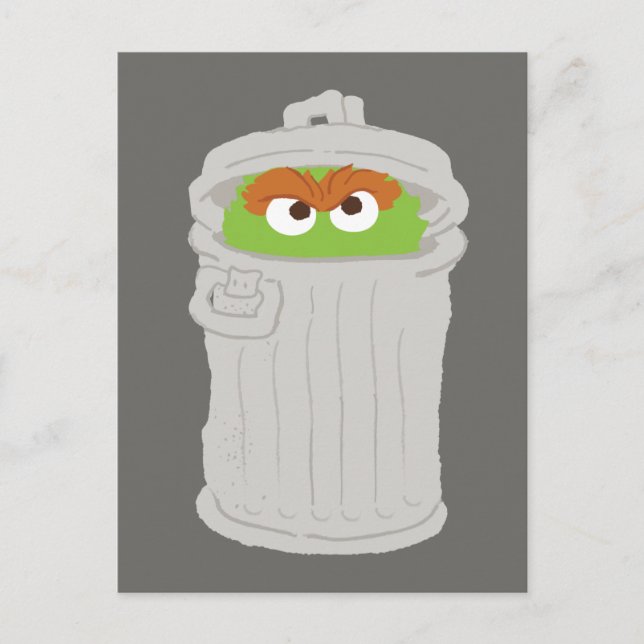 Oscar der Grouch und seine Mülleimer können Postkarte (Vorderseite)