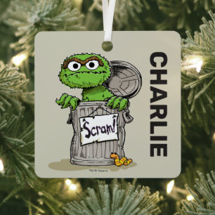 Oscar der Mülleimer   Personalisierter Name mit Fo Ornament Aus Metall