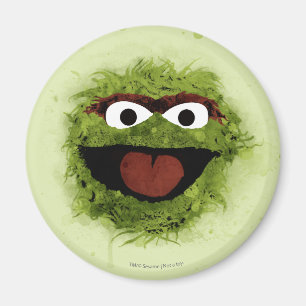 Oscar der Mülleimer Watercolor Trend Magnet