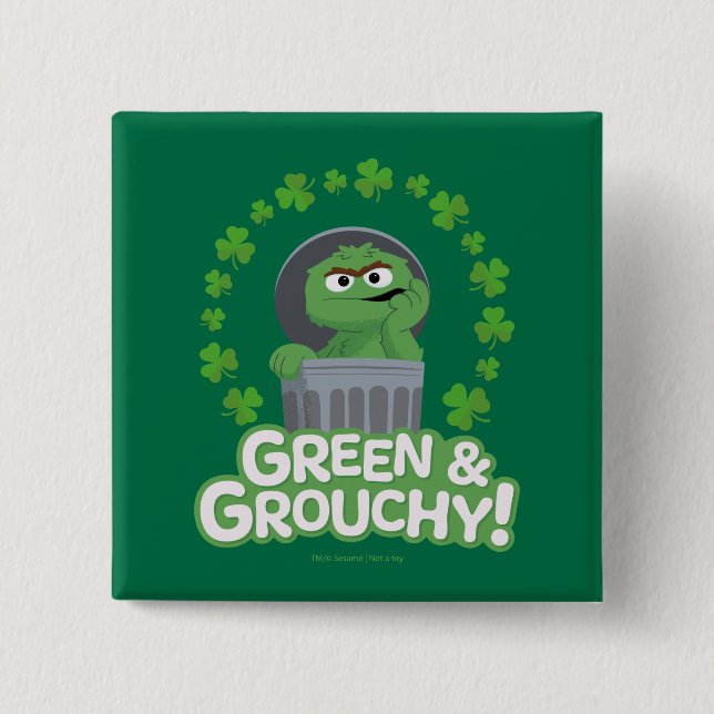 Oscar | Grün & Grouchy! Button (Vorderseite)