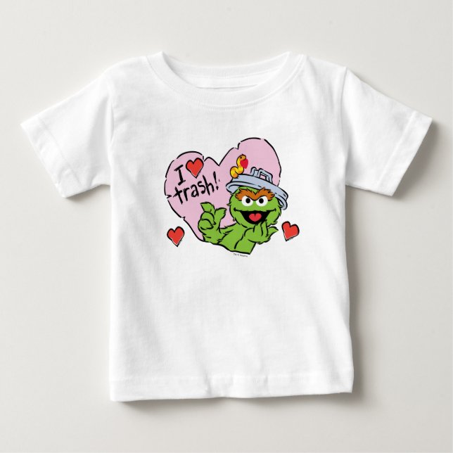 Oscar "I Liebe Trash" Valentine Baby T-shirt (Vorderseite)