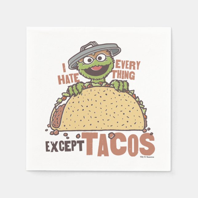 Oscar ich hasste alles außer Tacos Serviette (Vorderseite)