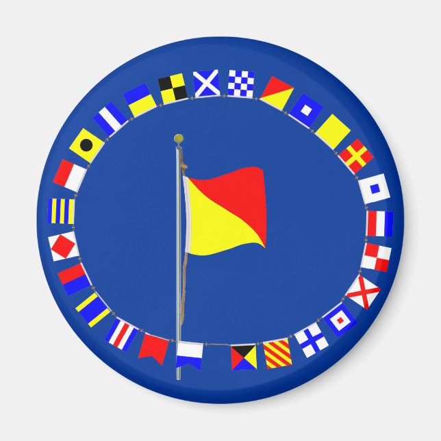 Oscar Man Overboard Nautic Signal Flag Magnet (Vorne)