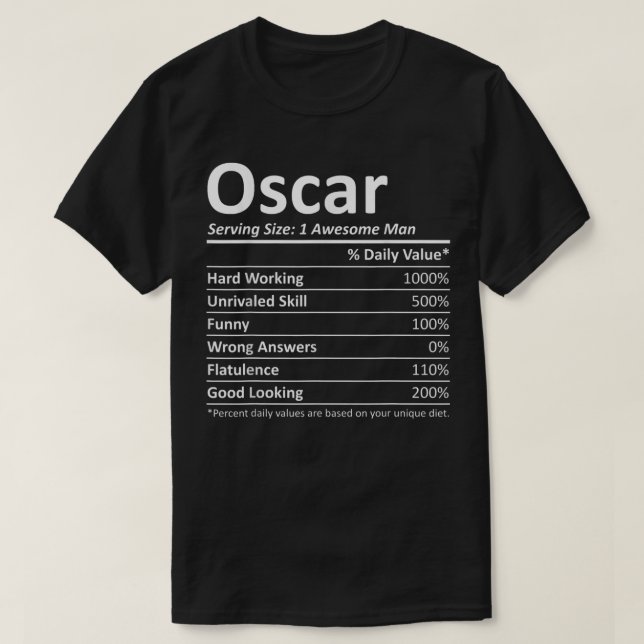 OSCAR Nutrition Funny Birthday Personalisiert Name T-Shirt (Design vorne)