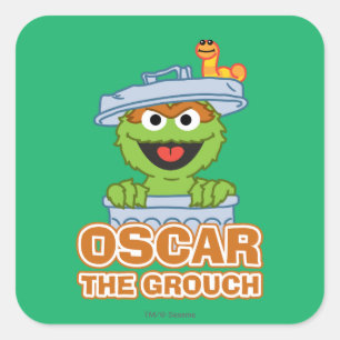 Oscar the Grouch Classic Style Quadratischer Aufkleber