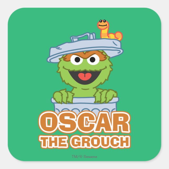 Oscar the Grouch Classic Style Quadratischer Aufkleber (Vorderseite)