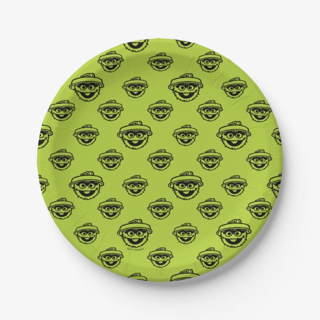 Oscar the Grouch Green Pattern Pappteller (Vorderseite)