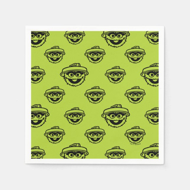 Oscar the Grouch Green Pattern Serviette (Vorderseite)