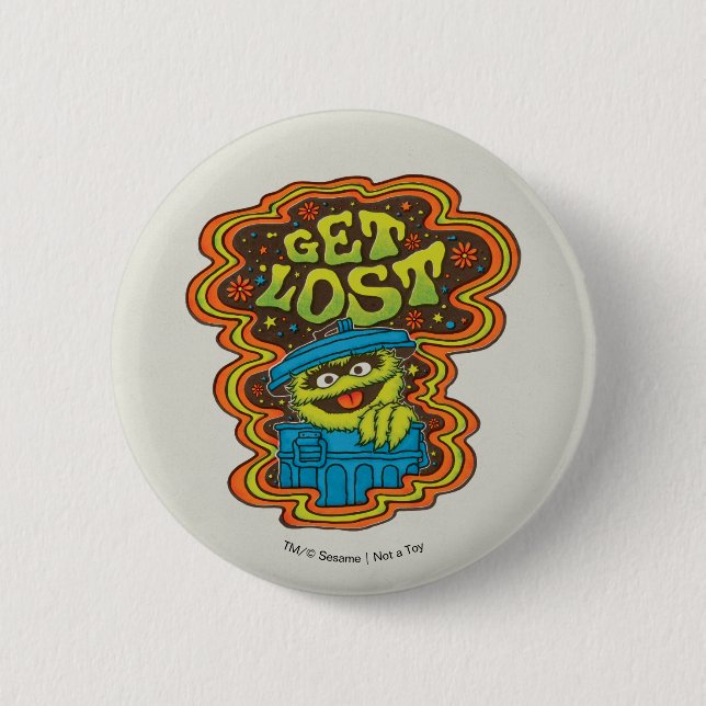 Oscar the Grouch | Psychodelisch Button (Vorderseite)