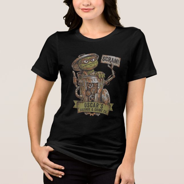 Oscar The Grouch Rustbucket Steampunk Müll Tri-Blend Shirt (Vorderseite)