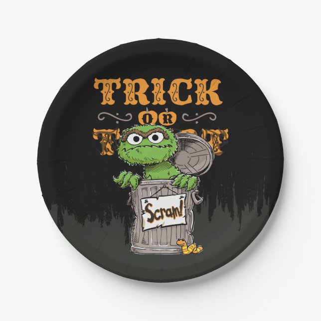 Oscar the Grouch - Trick oder Scram! Pappteller (Vorderseite)