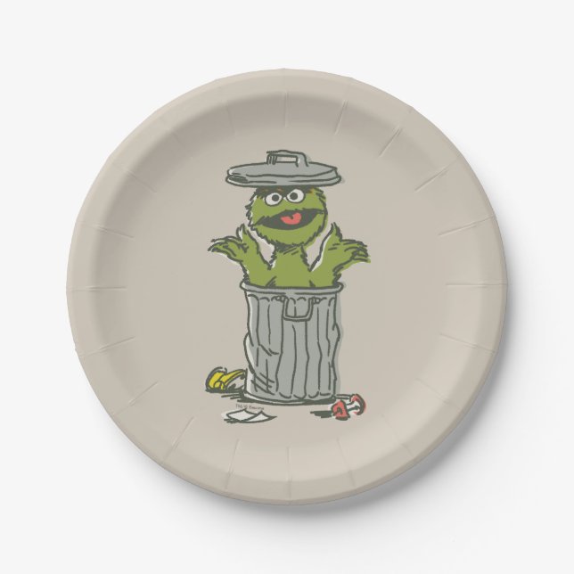 Oscar the Grouch Vintage Pappteller (Vorderseite)