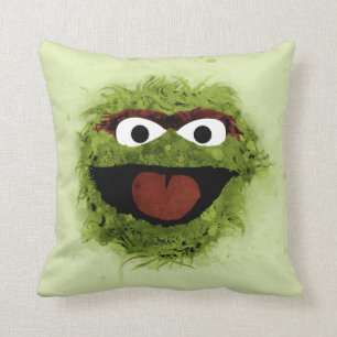 Oscar the Grouch   Watercolor Trend Kissen