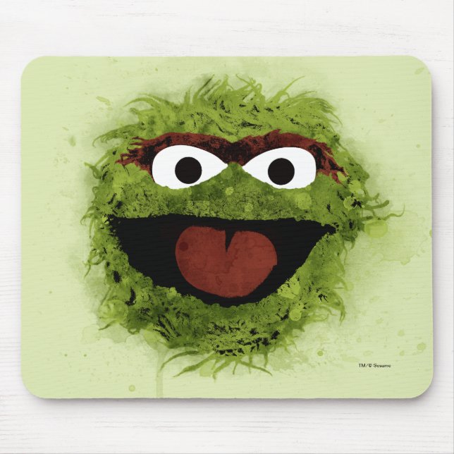 Oscar the Grouch | Watercolor Trend Mousepad (Vorne)