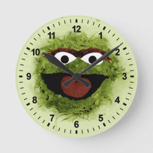 Oscar the Grouch Watercolor Trend Runde Wanduhr