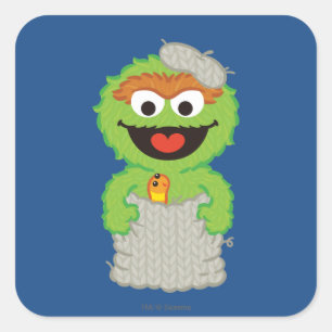 Oscar the Grouch Wool Quadratischer Aufkleber