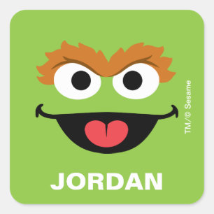 Oscar the Grouch - Zurück zu den Labels der Schule Quadratischer Aufkleber