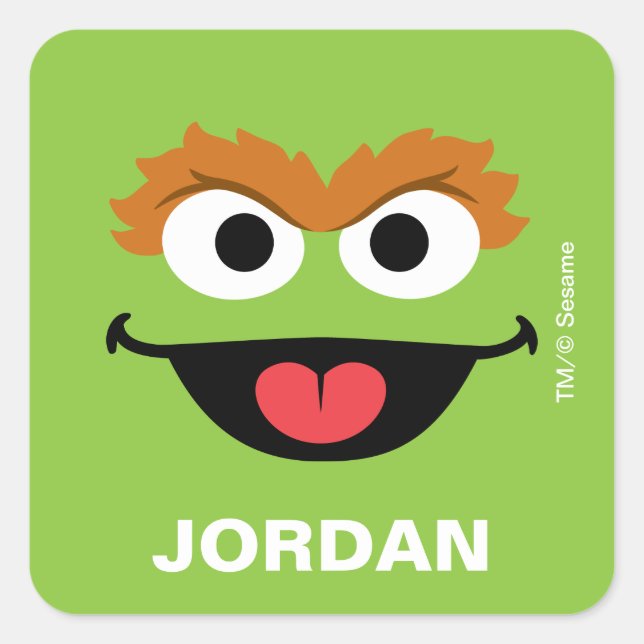 Oscar the Grouch - Zurück zu den Labels der Schule Quadratischer Aufkleber (Vorderseite)