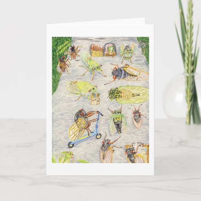 Oscar und Cassandra und ihre Cicada-Freunde Karte (Vorderseite)