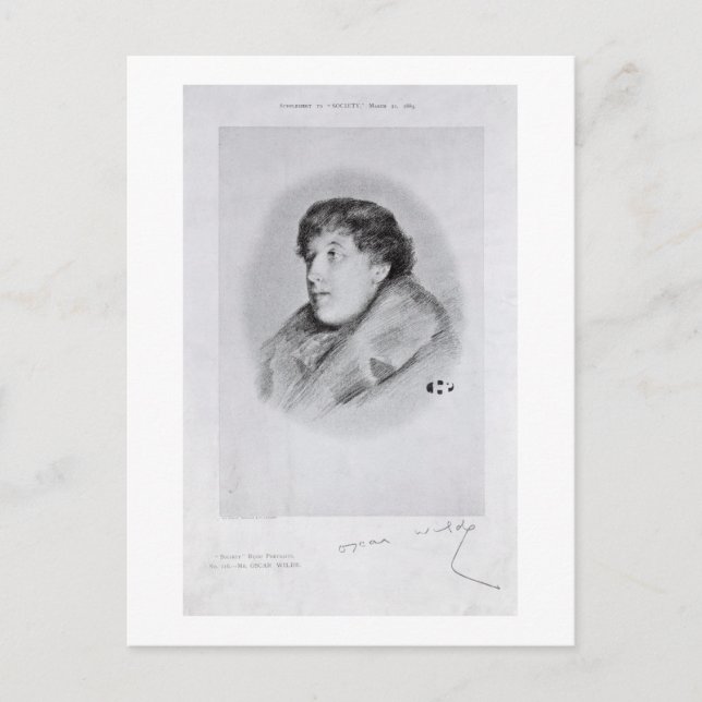 Oscar Wilde (1854-1900) ein Bijou-Portrait, von 'S Postkarte (Vorderseite)