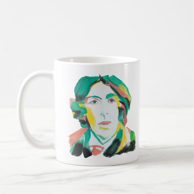 Oscar Wilde Portrait mit benutzerdefiniertem Text  Kaffeetasse (Links)