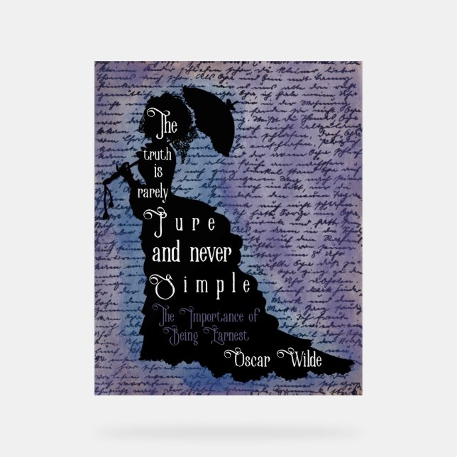 Oscar-Wilde-Zitat-Silhouette-Poster Acrylschild (Vorderseite)