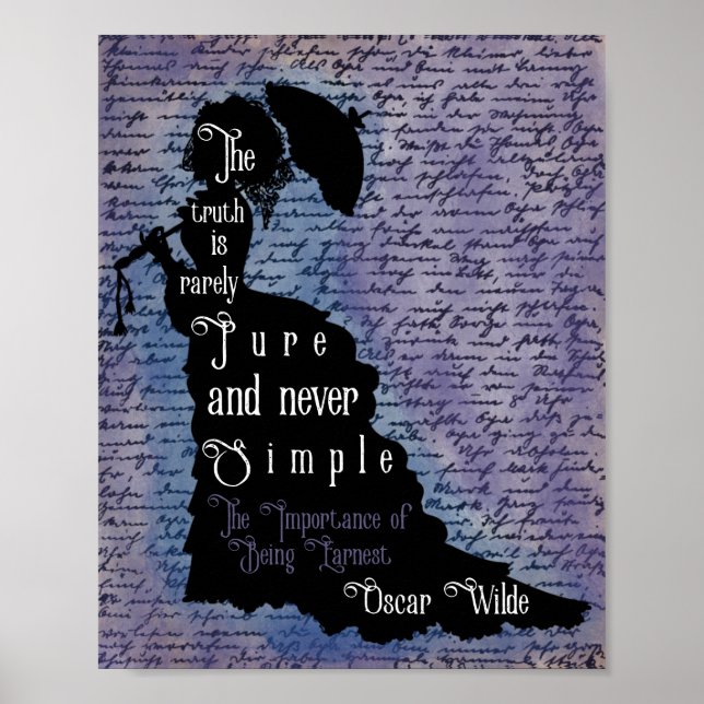 Oscar-Wilde-Zitat-Silhouette-Poster Poster (Vorne)