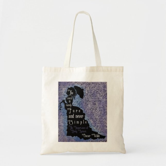 Oscar-Wilde-Zitat-Silhouette-Poster Tragetasche (Vorne)