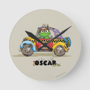 Oscar's Vintage-Taxidienst Runde Wanduhr