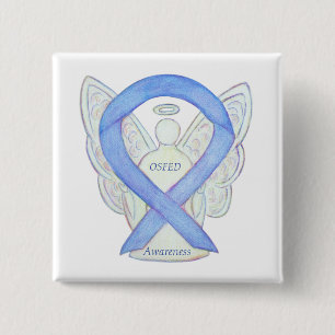 OSFED (Essstörung) Sensibilisierungs-Ribbon-Engel- Button