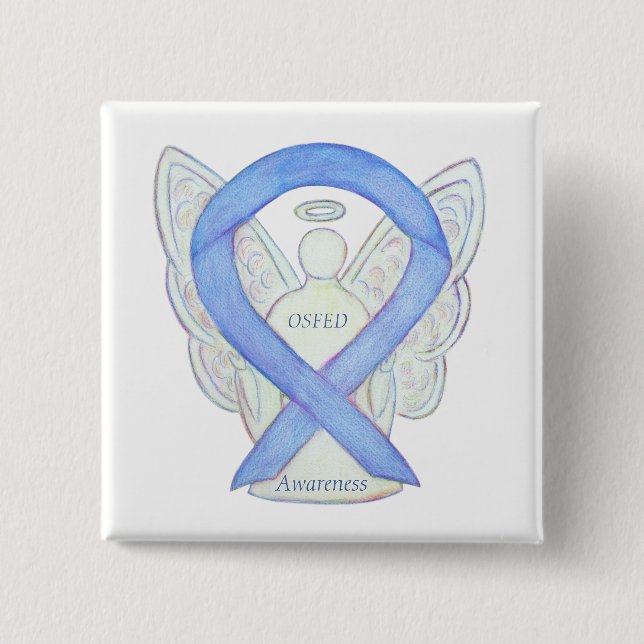 OSFED (Essstörung) Sensibilisierungs-Ribbon-Engel- Button (Vorderseite)