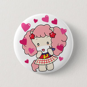 Osharena Pony Kawaii Liebe-Knopf Button