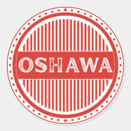 Oshawa City Pride Emblem – Kanadische Identität Runder Aufkleber