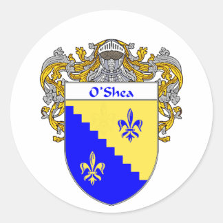 O'Shea Coat of Arms (mantled) Runder Aufkleber
