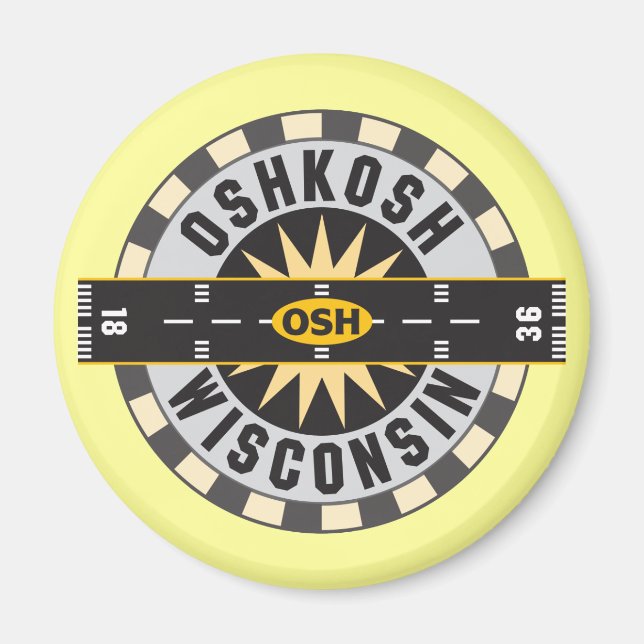 Oshkosh, WI OSH Airport Magnet (Vorne)