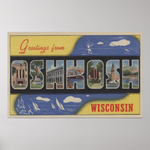 Oshkosh, Wisconsin - Große Buchstabenszenen Poster