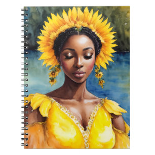 Oshun African Orisha Watercolor Art Notizblock