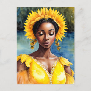 Oshun African Orisha Watercolor Art Postkarte