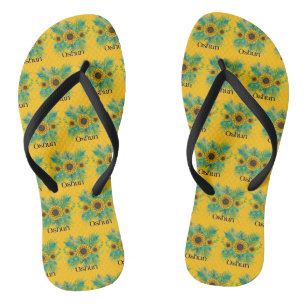 Oshun Goddess Sunblumen Flip Flops